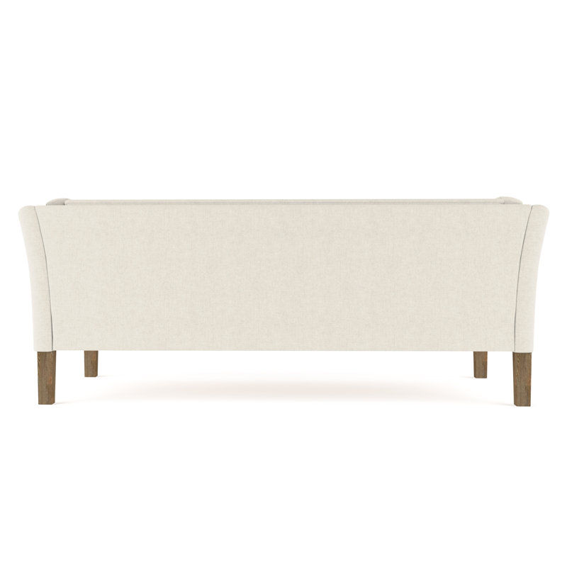Charlton Flared Shelter-Arm Sofa, 31" H x 108" W x 40" D, Box Weave Linen Alabaster, Ebony