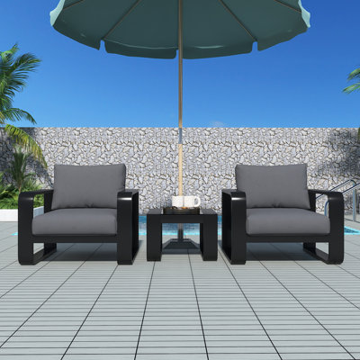 3-Pieces Aluminum Patio Conversation Set