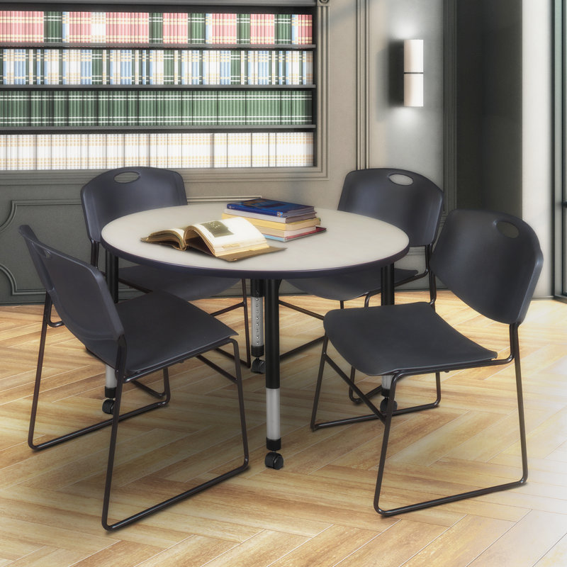 Ensemble de table de salle à manger et de chaises Kee, Érable / noir, H 34 po x L 48 po x l 48 po