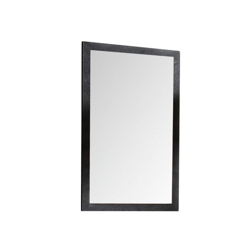 Ayza Wood Flat Wall Mirror, Black Marble, 33.2" H x 17.75" W