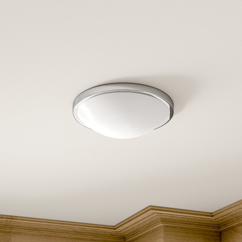 Acrylic Flush Mount, Polished Chrome