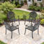 Chaise de patio en fonte d'aluminium 4 pièces avec cadre noir-130027490-130027493