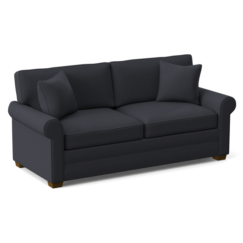 Bedford Sofa, Havana Finish, White Performance Fabric; 0851-94