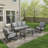 4-Piece Outdoor Metal Patio Conversation Set With Cushions-179149022