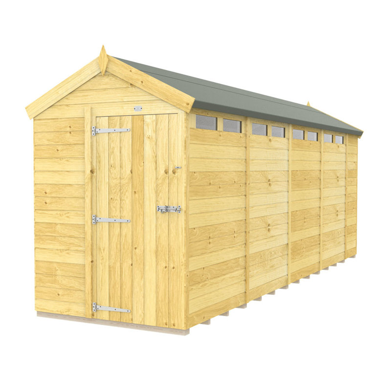5ft x 18ft Apex Security Shed - Single Door