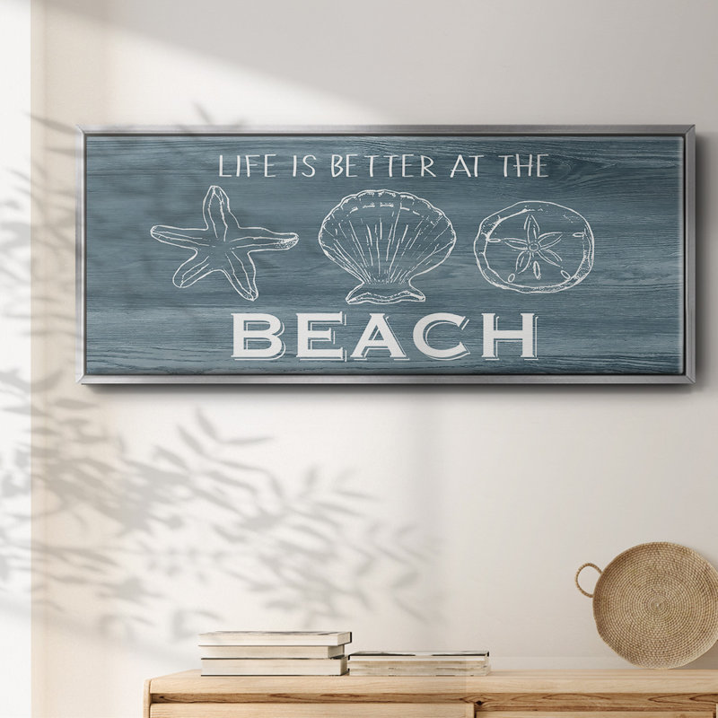 Life is Better- Framed Canvas, 8" H x 20" W
