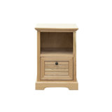 21 inch One Drawer File Cabinet, No Assembly Required, Natural Finish