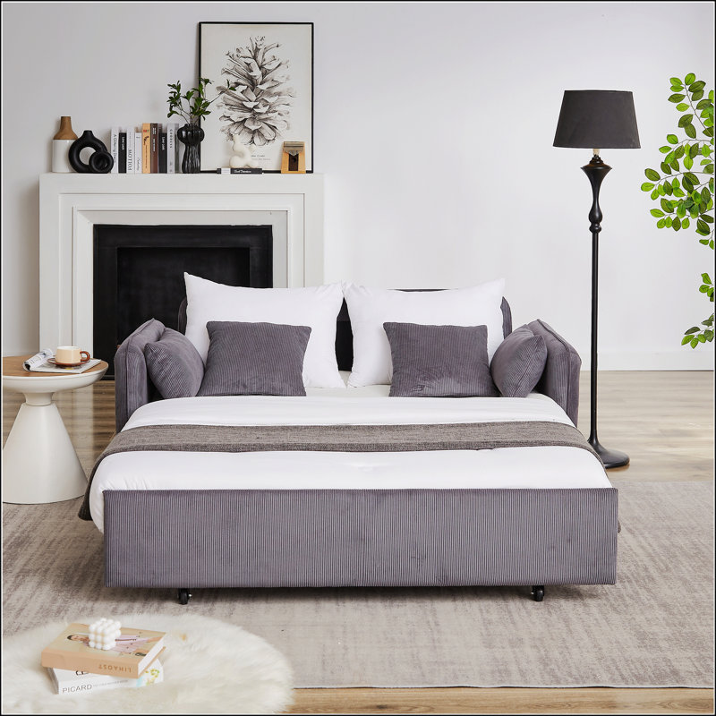 66 Inch Sleeper Sofa Bed, Gray