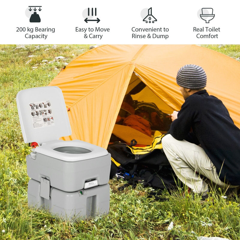Belfry Bathroom Edison LPF Round Portable Toilet (Seat Included)