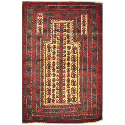 One-of-a-Kind 3' X 4'6" 1990s Wool Area Rug in