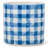 Porcelain Round Planter Pot Blue Checker