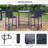 3Pcs Rattan Bar Set With Glass Top Table, 2 Bar Stools For Outdoor, Patio, Garden, Poolside, Backyard