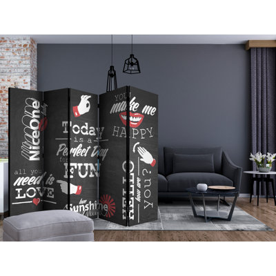 Desantiago 225cm W x 172cm H 5 - Panel Solid Wood Folding Room Divider