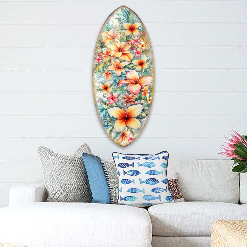 Handmade Nautical & Beach Wall Decor on Wood, 60" H x 26" W x 1" D