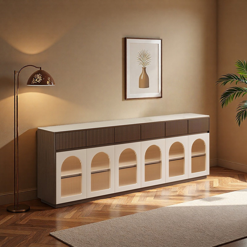 Middle ancient style rock plate sideboard cabinet