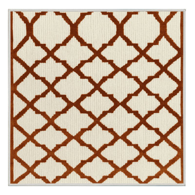 Machine Washable Trellis Beige Area Rug