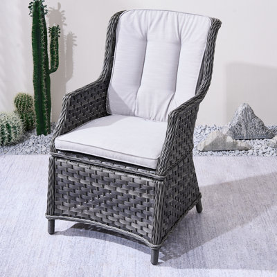 Chaise de patio en osier avec coussins (ensemble de 2)