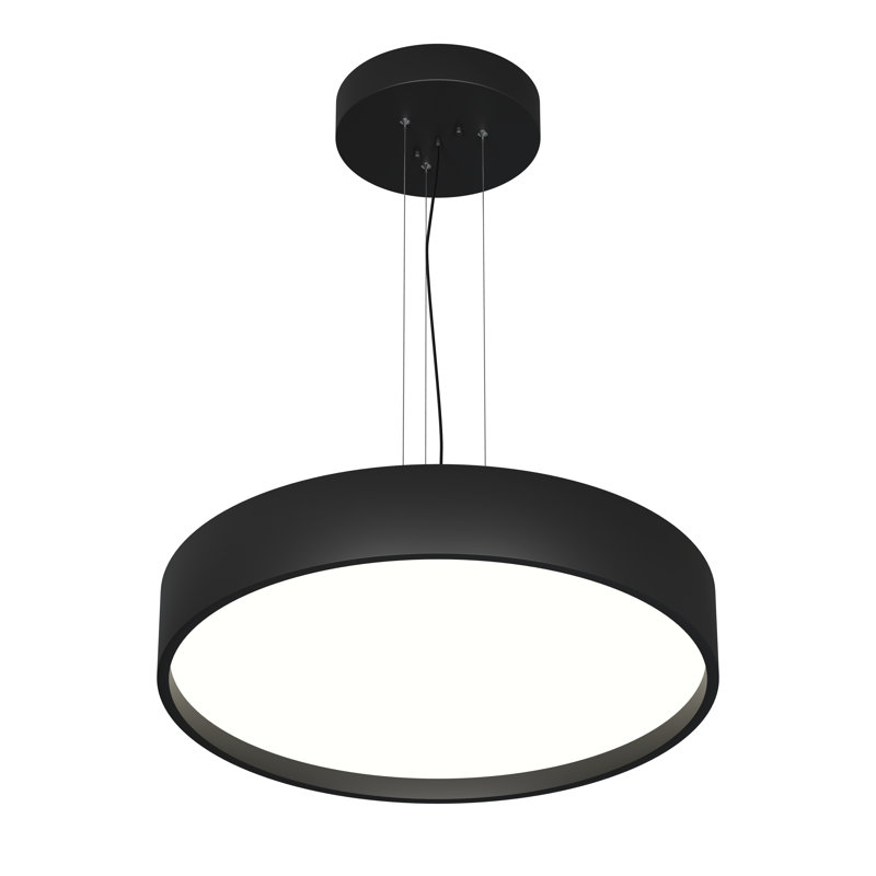 Gilda 1 - Light LED Drum Pendant, Matt Black, 12 cm H x 70 cm W x 70 cm D