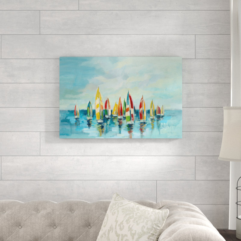 Regatta by Silvia Vassileva - Painting, 51cm H x 76cm W, Wrapped Canvas