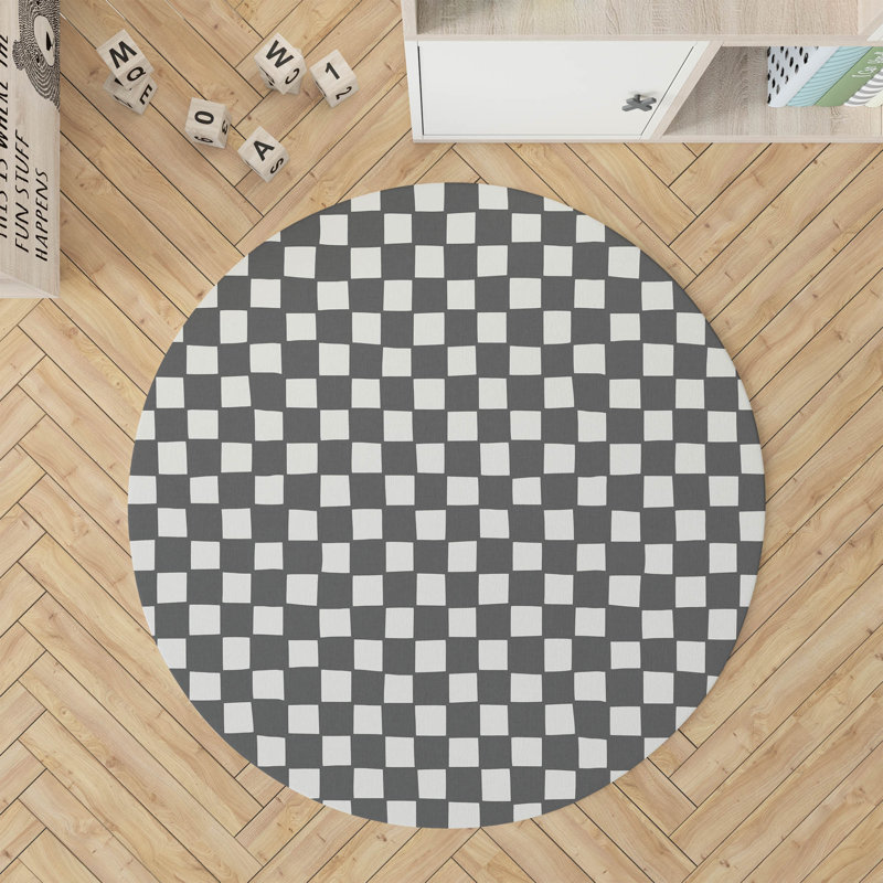 Checkered Activity Mat, Ivory/Charcoal
