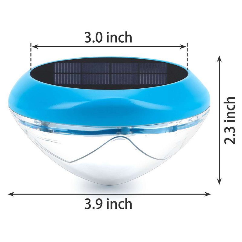 Lumière flottante extérieure à DEL 2,3 po à changement de couleur à énergie solaire intégrée