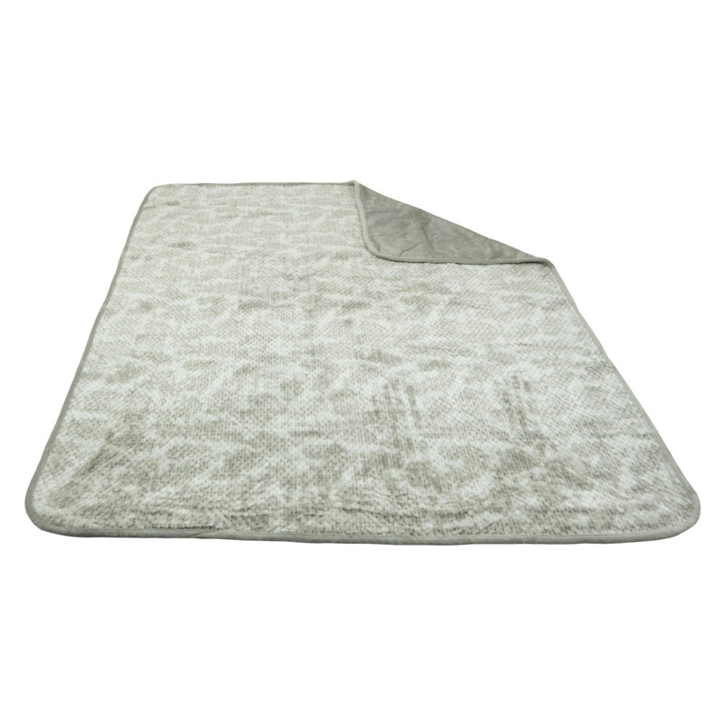 Light Gray Waterproof Reversible Plush Pet Blanket 60" x 70"