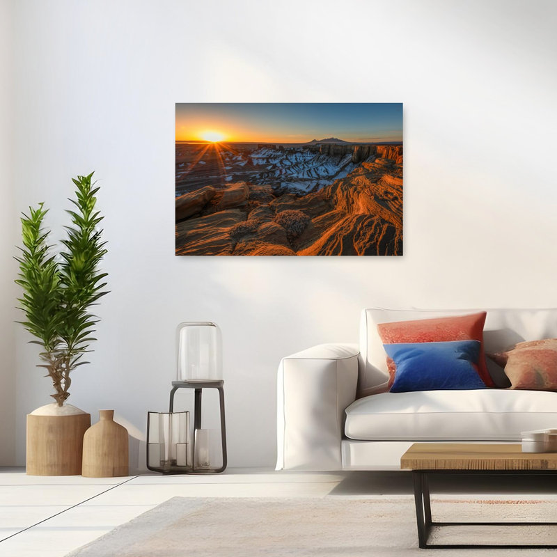 «Golden Desert Canyon», reproduction d'art dramatique, paysage abstrait, nature, H 48 po x l 32 po