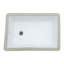 Lavabo de salle de bain rectangulaire encastrable blanc en céramique 14 po x 21 po, sous le comptoir avec trop-plein, pour meuble-lavabo