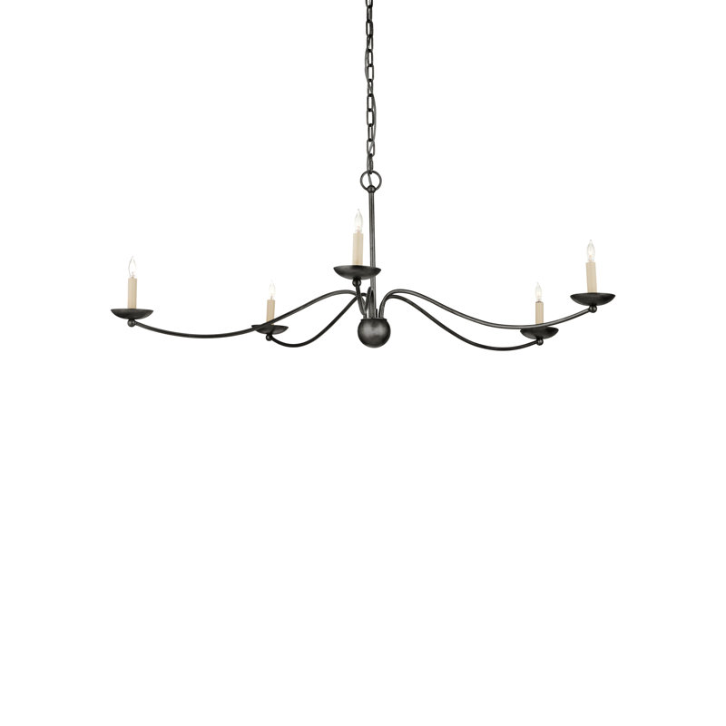5 - Light LED Chandelier, Black