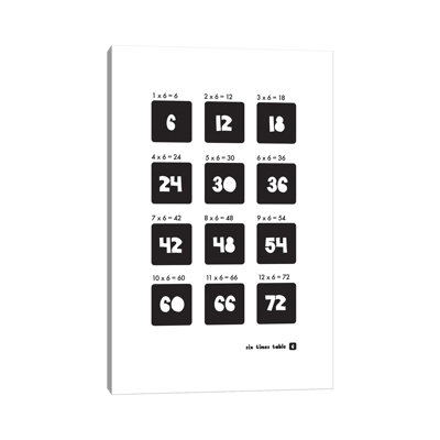 " Black And White Times Tables - 6 " by PaperPaintPixels