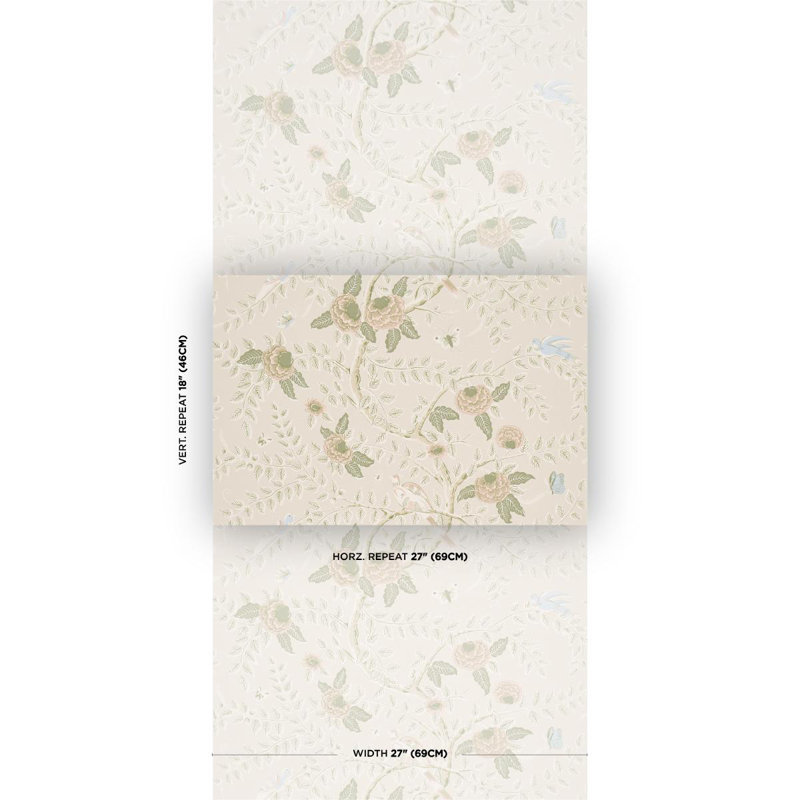 Papier peint Tole Bird, Rose