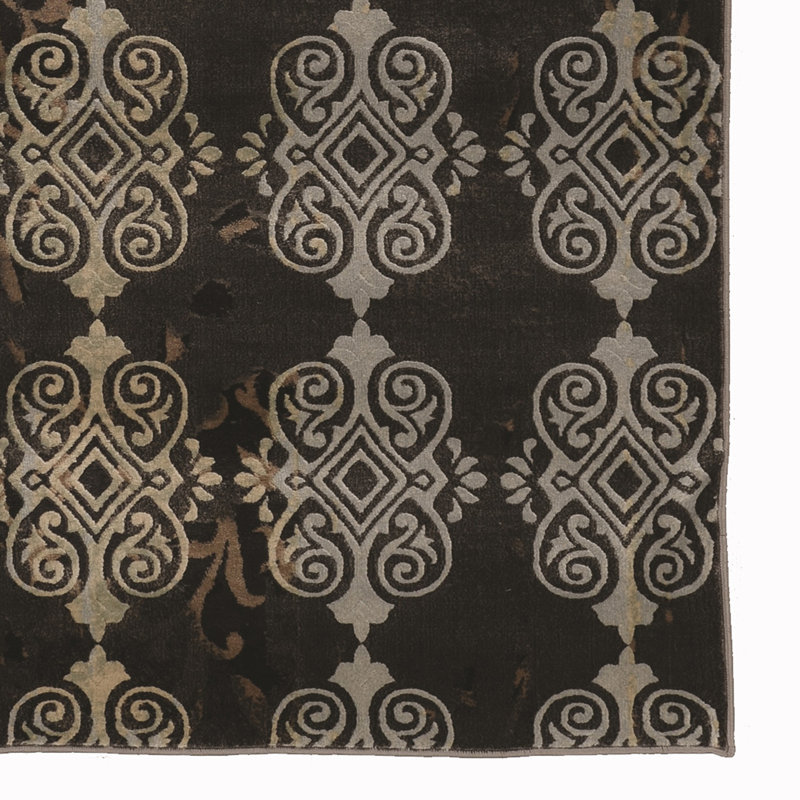 Tapis beige / noir Valdosta, Rectangle 5 pi x 7 pi 6 po