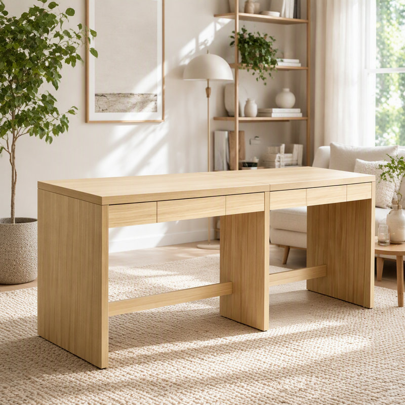 Bureau d'ordinateur et table d'écriture 47 pouces - Bureau de maison de ferme avec tiroir, bureau d'étude pour la chambre à coucher, table d'écriture et bureau à domicile