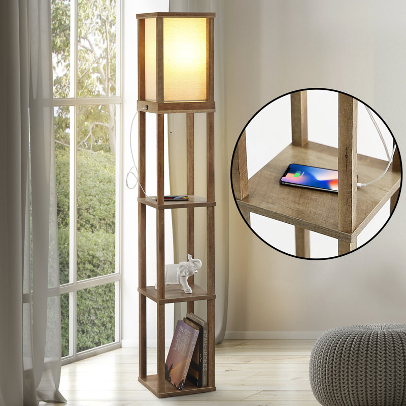 Lampe sur pied colonne 63,5 "Fannett USB