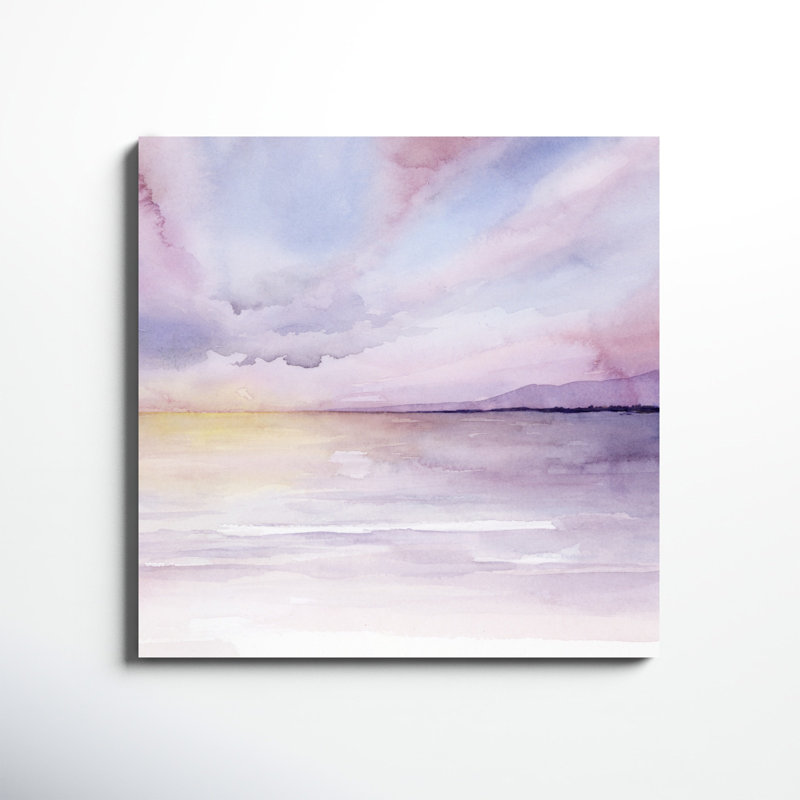 «Pale Sunset II», peinture sur toile, H 36 po x l 36 po