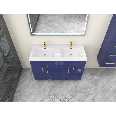Elsa 48" Glossy White Freestanding Vanity With Reinforced Acrylic Sink