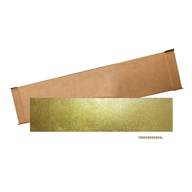 Hammered Door Kick Plate, Brass, 8" H x 34" W x 0.03" D