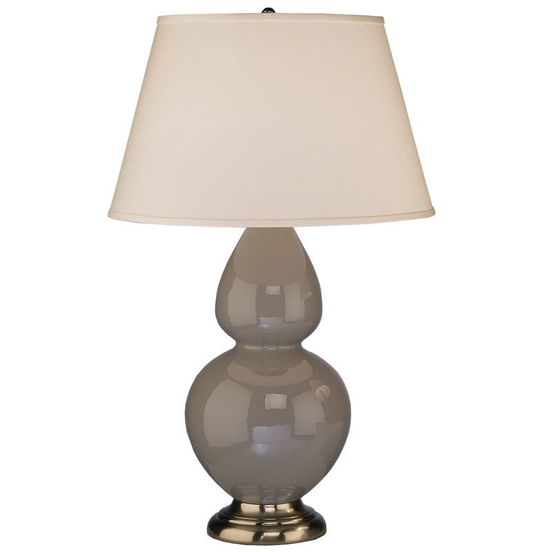 Double Gourd Table Lamp, Smokey Taupe/Bronze, Pearl