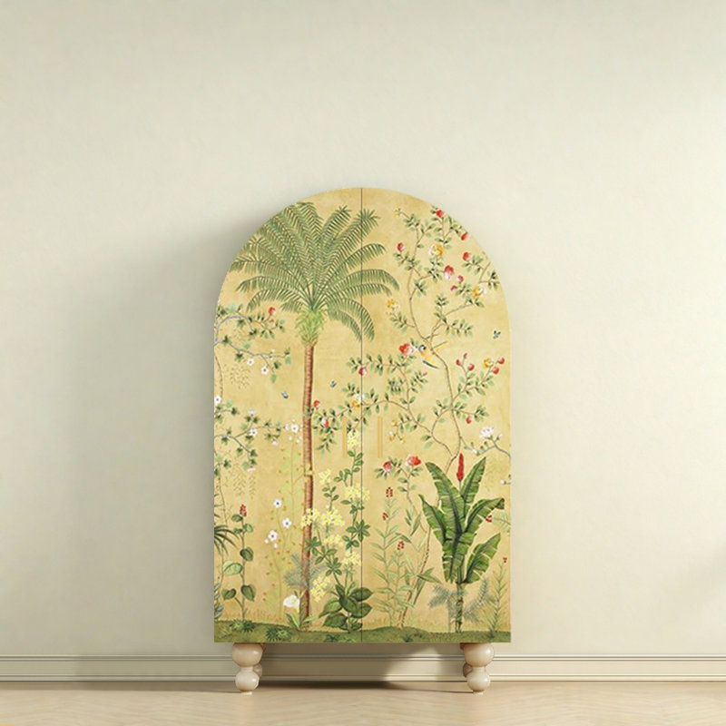 Garde-robe de chambre à coucher à portes doubles, Blanc / multicolore