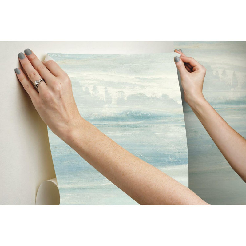 Abstract Peel & Stick Wallpaper Roll, Blue
