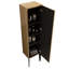 Casier de salle de bain moderne des années 14, rayé noir mat, autoportant avec rangement étagé et commode en métal, tablettes pratiques avec pieds robustes