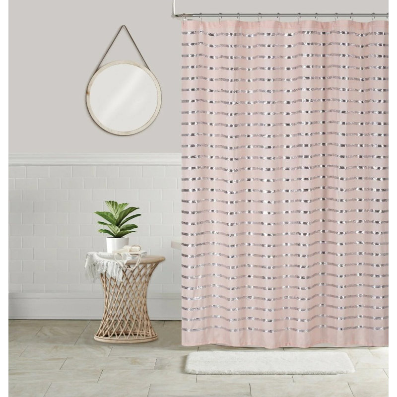 Striped Shower Curtain, Pink