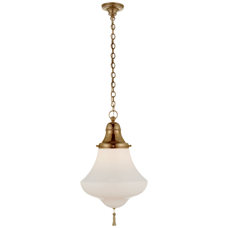 Ralph Lauren Home Xavier 1 Light Pendant, Natural Brass, 23.5" H x 14" W x 14" D