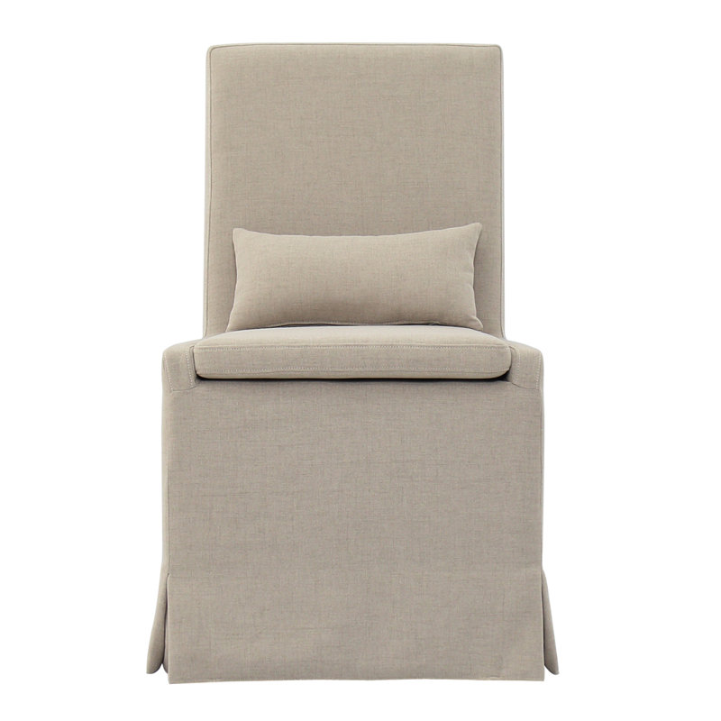 Chaise d'appoint en coton crème Rina, Avec roulettes, Crème, crème