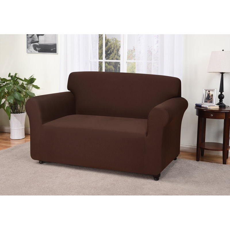 Housse pour causeuse à coussins carrés/rectangulaires, Mélange de polyester brun