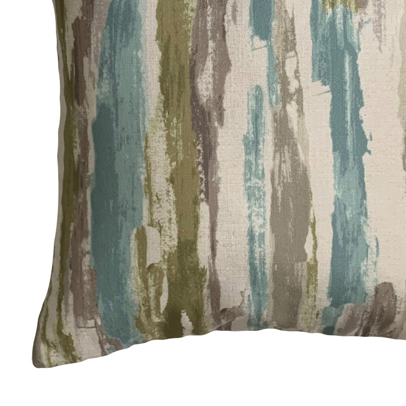 Housse et insert d'oreiller carré, 22 po x 22 po, Turquoise / crème