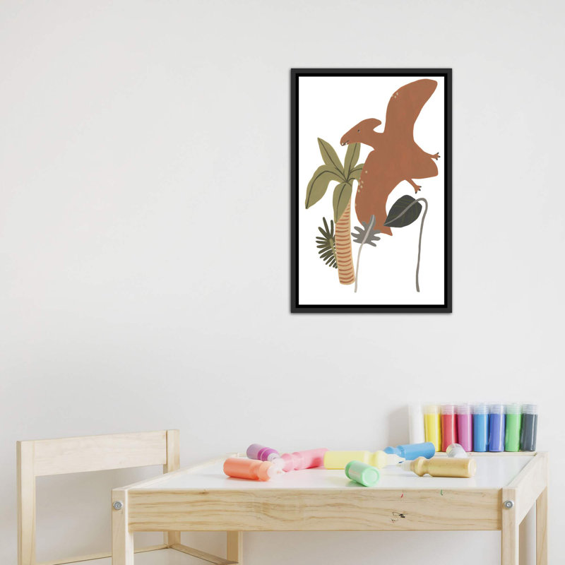 Décoration murale pour enfants Mighty Dino III, H 26 po x l 18 po x 1,5 po, Toile avec cadre noir patiné