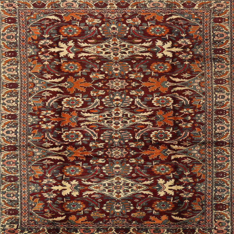Tapis brun à motif oriental, Rond 8 pi