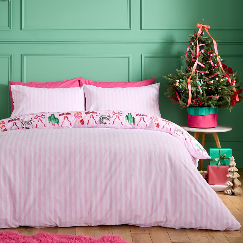Christmas Kitsch Reversible Duvet Cover Set, Single Bed (135 x 200 cm)