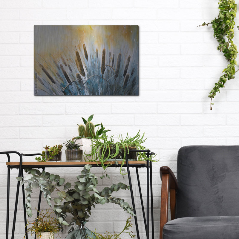 Ebern Designs «Bulrush» par Luxe Portfolio, paroi métallique, H 12 po x l 16 po